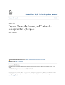 Domain Names, the Internet, and Trademarks: Infringement in