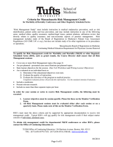 Criteria for Massachusetts Risk Management Credit