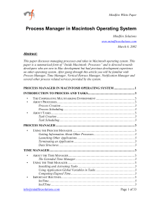 Process Manager in Macintosh Operating System