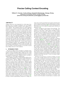 Precise Calling Context Encoding - Computer Science