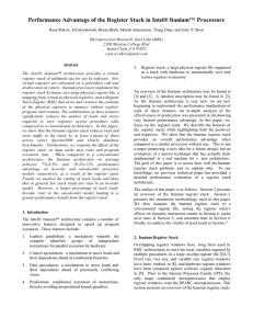 Performance Advantage of the Register Stack in Intel® Itanium