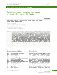Oxidative stress regulates expression of claudin
