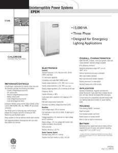 • 15,000 VA • Three Phase • Designed for Emergency Lighting