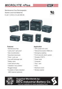 SEC Sealed Lead Acid Batteries Leaflet