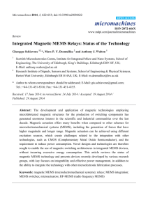 Integrated Magnetic MEMS Relays: Status of the Technology