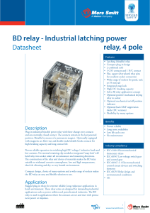 BD relay - Industrial latching power relay, 4 pole