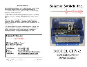 CHV-2 Manual - Seismic Switch Inc.