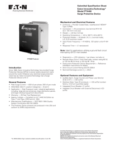 PTX400 Models Surge Protective Devices - Submittal Spec