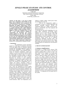 SINGLE PHASE STATCOM –ITS CONTROL ALGORTHIM