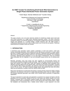 An IGBT Inverter for Interfacing Small Scale Wind Generators to