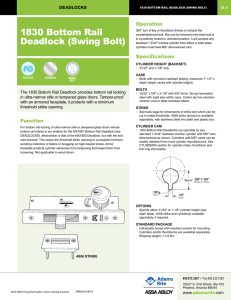 1830 Bottom Rail Deadlock (Swing Bolt)