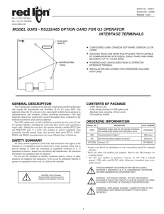 G3RS Data Sheet/Manual PDF
