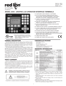 model g303 - graphic lcd operator interface terminals