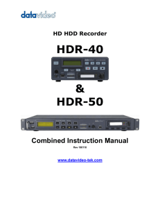 Datavideo HDR-40 and HDR-50 Instruction Manual