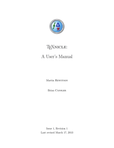 TEXnicle: A User`s Manual