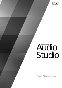 Sound Forge Audio Studio Quick Start Guide