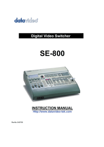 Datavideo SE-800 Instruction Manual
