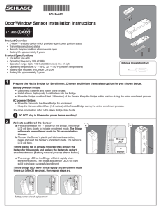 Door/Window Sensor Installation Instructions