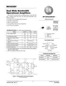 MC4558V Dual Wide Bandwidth Operational Amplifiers