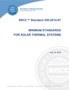 SRCC Standard 300 - Solar Rating and Certification Corporation