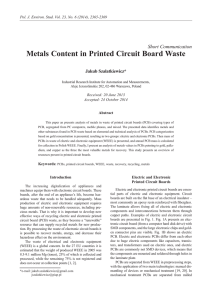 Metals Content in Printed Circuit Board Waste
