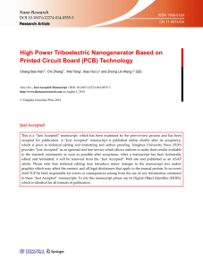 High Power Triboelectric Nanogenerator Based on Printed Circuit