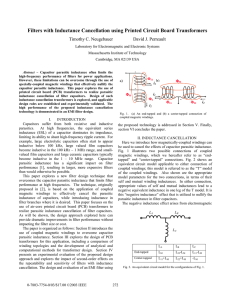 Filters with Inductance Cancellation using Printed Circuit Board