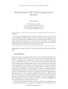 Solving Binary CSP Using Computational Systems