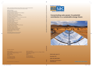 Concentrating solar power: its potential contribution to a