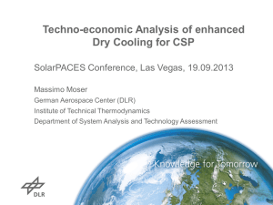 Techno-economic Analysis of enhanced Dry Cooling for CSP