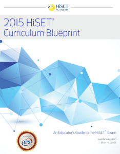 HiSET® Curriculum Blueprint