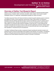 Overview of Galileo Test Blueprint Report