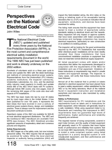 Perspectives on the National Electrical Code