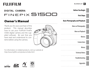 FINEPIX S1500 Owner`s Manual