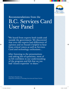 Recommendations from the B.C. Services Card User Panel