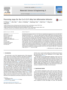 Processing maps for the Cu-Cr-Zr-Y alloy hot deformation behavior