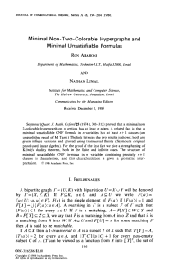 Minimal Non-Two-Colorable Hypergraphs and Minimal