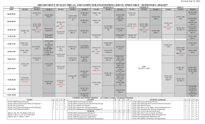 department of electrical and computer engineering (dece) timetable