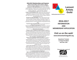 2015-2016 Visit us on the web! Lemont Artists Guild