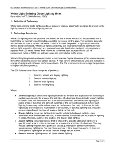 White Light Emitting Diode Lighting Units