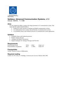 Syllabus: Advanced Communication Systems, v1.3