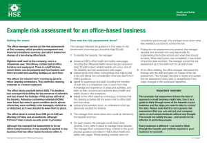 Example risk assessment: Office based business