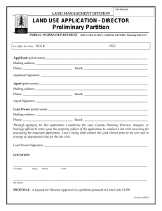 Preliminary Partition - Lane County Government