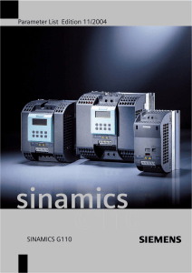 Sinamics Motor Controller G110 parameter list.