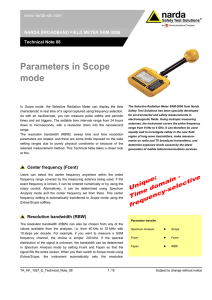 Parameters in Scope mode - Narda Safety Test Solutions