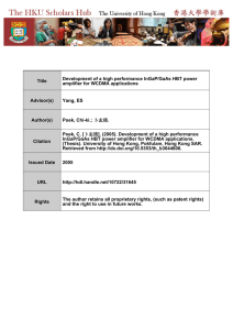 Title Development of a high performance InGaP/GaAs HBT power