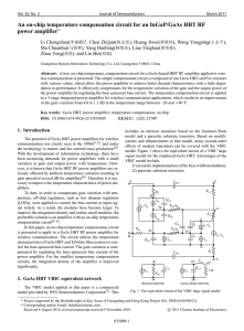 An on-chip temperature compensation circuit for an InGaP/GaAs