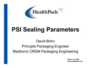 PSI Sealing Parameters - Innovative Technology Conferences