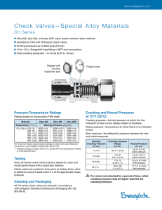 Check Valves Special Alloy Materials CH Series (MS-02