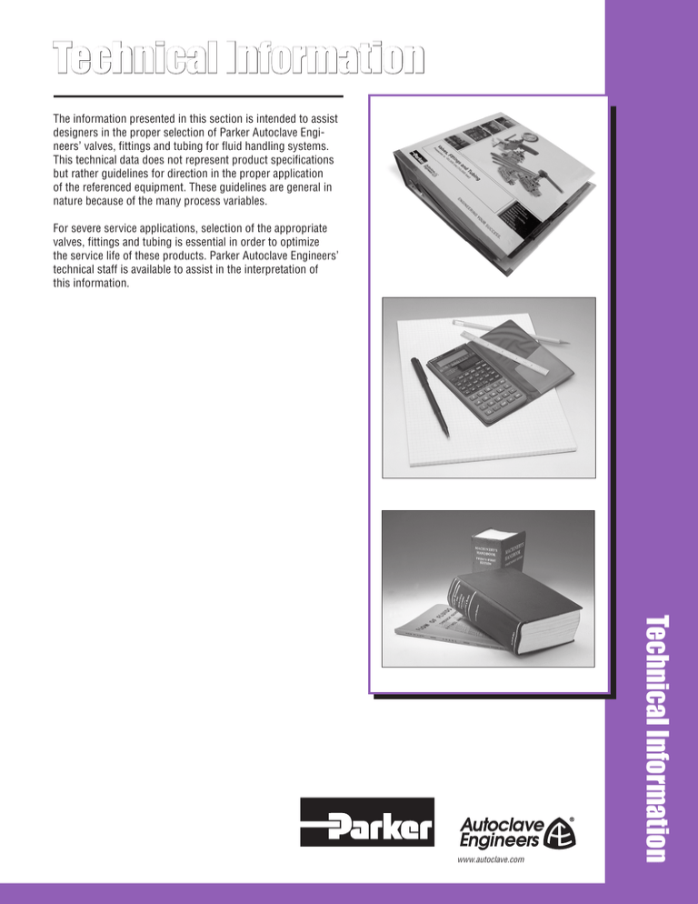 Technical Information Parker Autoclave Engineers